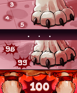 4_toes ambiguous_form ambiguous_gender anthro black_claws black_pawpads bodily_fluids bracelet claws counting duo feet fur jewelry large_comic motion_lines number pawpads sweat sweaty_face toe_claws toes tremble_spikes white_body white_fur waddledox nintendo the_legend_of_zelda link_(wolf_form) canid canine canis dodongo mammal wolf 2024 5:6 absurd_res comic digital_drawing_(artwork) digital_media_(artwork) hi_res male_(lore)