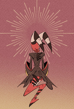 anthro clothed clothing horn male rear_view solo spade_tail tail yasutak1192 hellaverse helluva_boss blitzo_(helluva_boss) demon imp hi_res