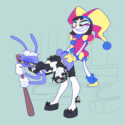 anal anal_penetration anthro anthro_on_anthro anthro_penetrating biped black_hair bodily_fluids butt clothed clothed_anthro clothing duo female female_penetrating female_penetrating_male hair heterochromia long_ears maid_apron maid_headdress maid_uniform male male/female male_penetrated partially_clothed penetration penile penile_penetration purple_body red_eyes sex sex_toy strapon strapon_in_ass strapon_sex tail toying_partner uniform yellow_eyes fsc glitch_productions the_amazing_digital_circus evil_pomni_(tadc) jax_(tadc) humanoid lagomorph leporid mammal rabbit 1:1 animated hi_res