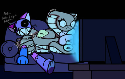 anthro apode asphyxiation big_teeth choking coiling coiling_another coiling_around_body dreamweaver duo female food furniture holding_object legless male male/female movie_night night popcorn popcorn_bucket scared scared_expression scared_face serpentine sofa squeezing dreamweaver0w0 abigail_skails dreamweaver_(dreamweaver0w0) domestic_cat draconcopode felid feline felis ghost humanoid mammal naga reptile scalie snake spirit absurd_res hi_res