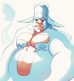 belly big_belly blue_body blue_ears blue_nipples clothing front_view headgear headwear huge_belly humanoid_pointy_ears male markings moobs mouth_closed nipples not_furry nude obese obese_humanoid obese_male overweight overweight_humanoid overweight_male pointy_ears red_markings simple_background solo tail tail_tuft teeth tuft white_background chocolateandmilk humanoid half-length_portrait hi_res portrait