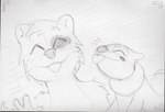 anthro duo eye_markings eyes_closed float_(anatomy) male markings paws selfie spots tongue tongue_out unknown_artist nintendo pokemon bryce_daeless buice_(doesnotexist) buizel generation_4_pokemon mammal mustelid otter pokemon_(species) graphite_(artwork) hi_res traditional_media_(artwork)