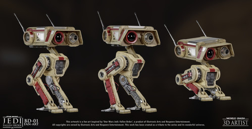 ambiguous_gender antenna_wire armless bent_legs black_background black_sclera crouching empty_eyes machine markings metallic_body multicolored_body multiple_poses noseless not_furry pose red_markings simple_background solo standing tan_body text three-quarter_view michele_garzia electronic_arts respawn_entertainment star_wars star_wars_jedi:_fallen_order bd-1 bd_explorer_droid robot 2024 3d_(artwork) artist_name character_name colored digital_media_(artwork) english_description english_text hi_res