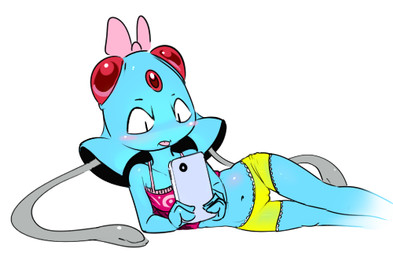 anthro anthrofied blue_body blush bottomwear bow_ribbon camel_toe camisole cellphone clothed clothed_anthro clothed_female clothing crop_top electronics female female_anthro flat_chested holding_object holding_phone loli lying midriff navel on_side phone pink_bow pokemorph shirt shorts simple_background smartphone solo spaghetti_strap tentacles tongue tongue_out topwear white_background young young_anthro young_female elpatrixf nintendo pokemon lolicool_(elpatrixf) aquatic generation_1_pokemon pokemon_(species) tentacool 2017 digital_media_(artwork) low_res