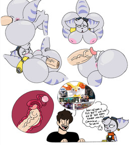 action_figure anthro anthro_penetrated anus blue_eyes bodily_fluids breasts brown_hair cervical_contact cervical_penetration comedic cum cum_in_vagina cum_inside cybernetic_arm cybernetic_limb dialogue disembodied_penis duo ear_piercing ear_ring eyewear eyewear_on_head fallopian_tubes female female_anthro female_penetrated genital_fluids genitals goggles goggles_on_head grey_body grimace hair human_on_anthro human_penetrating human_penetrating_anthro humor internal internal_vaginal interspecies leaning leaning_sideways male male/female male_human male_penetrating male_penetrating_female nipples nude nude_anthro nude_female ovaries penetration penile penile_penetration penis penis_in_vagina piercing pose ring_piercing scarf self_insert sex simple_background speech_bubble text thought_bubble uterus vaginal vaginal_penetration vulva anonymous_artist nintendo pokemon ratchet_and_clank sony_corporation sony_interactive_entertainment star_wars cip rivet_(ratchet_and_clank) braixen generation_6_pokemon human lombax mammal pokemon_(species) absurd_res alpha_channel english_text hi_res