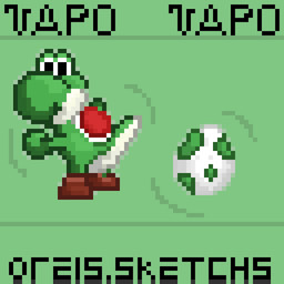 ambiguous_gender anthro black_eyes brown_clothing brown_footwear brown_shoes closed_smile clothing egg footwear green_background green_body looking_at_viewer looking_back looking_back_at_viewer motion_lines mouth_closed shoes simple_background smile solo text yoshi_egg oreiscreis mario_bros mario_super_sluggers nintendo yoshi_dancing_next_to_an_egg yoshi_(character) green_yoshi yoshi 1:1 2021 artist_name colored digital_media_(artwork) meme pixel_(artwork) portuguese_description portuguese_text