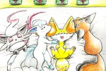 ambiguous_gender blush blush_lines eyes_closed feral fur gift grey_body grey_fur group inner_ear_fluff multi_tail orange_body orange_fur pawpads paws sleeping sleeping_together spread_legs spreading tail tuft white_body white_fur yellow_body yellow_fur eiroru nintendo pokemon alolan_form alolan_vulpix fennekin generation_1_pokemon generation_5_pokemon generation_6_pokemon generation_7_pokemon generation_8_pokemon hisuian_form hisuian_zorua nickit pokemon_(species) regional_form_(pokemon) 2024 graphite_(artwork) hi_res traditional_media_(artwork)