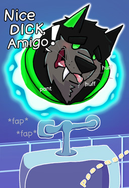 anthro bathroom clothed clothing male masturbation peeing public_restroom solo text through_wall urinal_peeking voyeur asdf16 danny_phantom nickelodeon wulf_(danny_phantom) canid canine canis ghost mammal spirit werecreature wolf english_text hi_res