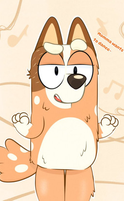4_fingers abstract_background anthro bedroom_eyes bent_arm big_eyes biped black_eyes black_nose brown_body brown_ears brown_fur dialogue eyebrows eyelashes featureless_chest female fingers flat_chested front_view fur fur_tuft glistening glistening_legs glistening_nose glistening_thighs gloves_(marking) head_tuft iris leg_tuft legs_together light_body light_fur looking_at_viewer markings mature_anthro mature_female mommy_kink multicolored_body multicolored_fur multicolored_tail musical_note musical_symbol narrowed_eyes no_pupils nude nude_anthro nude_female open_mouth open_smile orange_body orange_fur orange_text outline pink_tongue pointy_ears prick_ears raised_eyebrow seductive smile smiling_at_viewer snout solo spots spotted_body spotted_fur spotted_markings spotted_tail standing symbol tail tail_markings talking_to_viewer tan_inner_ear teeth text thick_eyebrows thick_thighs thigh_gap tongue tuft two_tone_tail white_body white_eyebrows white_fur white_markings white_outline white_sclera white_spots lexusart616 bluey_(series) chilli_heeler australian_cattle_dog canid canine canis cattledog domestic_dog herding_dog mammal pastoral_dog 2025 digital_drawing_(artwork) digital_media_(artwork) english_text
