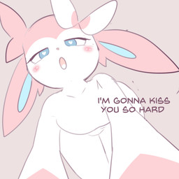 ambiguous_gender anthro bedroom_eyes blush dialogue fur grey_background heart_eyes heart_pupils heart_symbol imminent_kiss looking_at_viewer lustful_gaze narrowed_eyes seductive simple_background solo talking_to_viewer teasing teasing_viewer text white_body white_fur catedging nintendo pokemon eeveelution generation_6_pokemon pokemon_(species) sylveon 1:1 absurd_res digital_drawing_(artwork) digital_media_(artwork) english_text flat_colors hi_res meme reaction_image