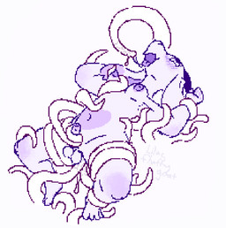 ahegao anal anal_penetration anthro balls blush bodily_fluids breasts feet genitals gynomorph horn intersex looking_pleasured open_mouth penetration penis saliva saliva_string sex solo tentacle_around_penis tentacle_in_ass tentacle_penetration tentacle_sex tentaclejob tentacles tongue tongue_out lilacfluffygoat lilac_(lilacfluffygoat) boss_monster_(undertale) bovid caprine goat mammal tentacle_creature aliasing binary_drawing digital_drawing_(artwork) digital_media_(artwork) trans_(lore) trans_woman_(lore)