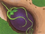 abdominal_bulge eggplant food fruit guppy_(artist) hyena internal male mammal plant roots solo spotted_hyena tentacles traditional_media_(artwork)
