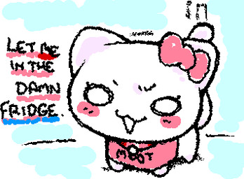 accessory ambiguous_feral ambiguous_gender black_text blush bow_(feature) bow_ribbon clothed clothed_ambiguous clothed_feral clothing collar dialogue empty_eyes eyelashes featureless_feet feet feral feralized hair_accessory hair_bow hair_ribbon noseless open_:3 open_mouth open_smile pink_blush pink_bow quadruped red_collar ribbons smile smiling_at_viewer solo squigglevision stylized_empty_eyes tail talking_to_viewer text white_body white_ears white_eyes white_tail ligma_(artist) 4chan moot domestic_cat felid feline felis mammal 2025 animated digital_media_(artwork) english_text flat_colors handwritten_text low_res wigglypaint_(artwork)