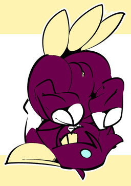 anthro claws feet female genitals purple_body sharp_teeth solo tail teeth toe_claws upside_down vulva thefablednekos nintendo pokemon jenny_(thefablednekos) generation_2_pokemon pokemon_(species) sneasel 2025 digital_media_(artwork)