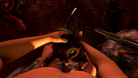 ambiguous_gender ambiguous_on_human ambiguous_penetrated anthro anthro_penetrated biped campfire camping duo erection eye_contact fellatio female first_person_view forest genitals head_grab human_on_anthro human_penetrating human_penetrating_anthro human_pov interspecies larger_human larger_male looking_at_another looking_at_partner looking_at_viewer male male/ambiguous male_on_anthro male_penetrating male_penetrating_ambiguous male_pov night oral oral_penetration outside penetrating_pov penetration penile penile_penetration penis plant sex size_difference smaller_ambiguous smaller_anthro smaller_penetrated tree geetee capcom monster_hunter felid felyne human lynian mammal palico 16:9 3d_(artwork) 3d_animation animated digital_media_(artwork) hi_res loop no_sound short_playtime source_filmmaker_(artwork) video widescreen