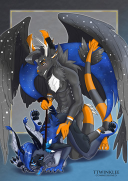 ahegao all_fours ambiguous_fluids ambiguous_penetration anthro arm_markings black_body black_eyes black_fur blue_body blue_eyes blue_fur bodily_fluids breasts collar dominant dominant_male duo ear_tuft eye_markings facial_horn fangs feathered_wings feathers feet female fluffy forked_tongue fur horn inner_ear_fluff kneeling leash leash_pull looking_pleasured male male/female mane markings mole_(marking) muscular muscular_male neck_tuft nose_horn orange_body orange_fur penetration raised_foot raised_tail sex simple_background sparkles stripes submissive submissive_female tail tail_markings teeth tongue tongue_out tuft wings ttwinklee mythology leo_vulcan_(nevet) lunar_exile_(exillianarts) domestic_cat dragon felid feline felis mammal mythological_creature mythological_scalie scalie 2022 absurd_res digital_drawing_(artwork) digital_media_(artwork) hi_res