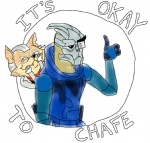 3_fingers anthro duo fingers gesture hand_gesture male simple_background smile thumbs_up white_background fredryk_phox bioware electronic_arts mass_effect nintendo paintchat star_fox fox_mccloud garrus_vakarian alien canid canine fox mammal turian