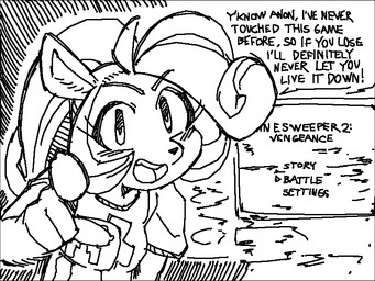 anthro clothed clothing dialogue electronics female hair ponytail solo television text young young_anthro wamudraws activision crash_bandicoot_(series) anon coco_bandicoot bandicoot mammal marsupial 4:3 black_and_white digital_media_(artwork) english_text monochrome