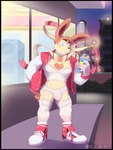 anthro bulge clothing lingerie male night outside slushie solo vir-no-vigoratus nintendo pokemon eeveelution generation_6_pokemon pokemon_(species) sylveon 3:4