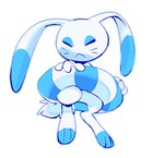 3_toes ambiguous_gender anthro blue_body blue_fur eyes_closed feet fingers fur serious simple_background solo tail toes white_background white_body white_fur puropoly 2024_pokemon_gigaleak beta_pokemon_games nintendo pokemon beta_pokemon_(species) lagomorph mammal warabbit 2024 english_description restricted_palette