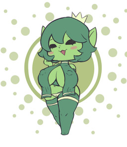abstract_background bangs big_breasts biped blush breast_curtains breasts cleavage clothed clothed_female clothed_humanoid clothing crown eyebrows eyelashes eyes_closed female female_humanoid footwear green_body green_clothing green_footwear green_hair green_skin green_socks green_topwear hair headgear huge_breasts humanoid_pointy_ears legwear navel nipple_outline not_furry open_mouth panties pointy_ears shortstack shortstack_female skimpy socks solo thigh_highs topwear underwear vono towergirls goblin_princess goblin humanoid 2022 colored digital_media_(artwork)