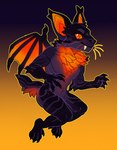 ambiguous_gender anthro claws fur holidays orange_body orange_fur purple_body purple_fur solo wings greaserdemon halloween mythology bat dragon hybrid mammal mythological_creature mythological_scalie scalie hi_res