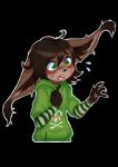 4_fingers anthro big_ears biped black_nose blush brown_body brown_fur brown_hair brown_outline claws clothed clothing clothing_cord drawstring drawstring_topwear ear_tuft femboy fingers fully_clothed fur green_eyes green_outline hair hoodie inner_ear_fluff male open_mouth outer_highlight outline pattern_clothing pattern_shirt pattern_topwear shirt short_hair simple_background skull_and_crossbones solo striped_clothing striped_shirt striped_topwear stripes sweater topwear transparent_background tuft white_outline lemur2003_(artist) american_mythology mythology eric_dielli chupacabra absurd_res alpha_channel digital_media_(artwork) half-length_portrait hi_res portrait shaded