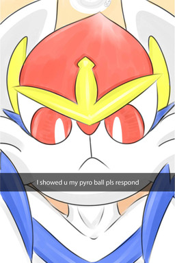 anthro blue_body blue_fur caption close-up fur looking_at_viewer male photo red_body red_eyes red_fur solo text white_body white_fur mr_fuwa nintendo please_respond pokemon snapchat cinderace generation_8_pokemon lagomorph mammal pokemon_(species) absurd_res english_text hi_res meme