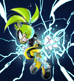 5_fingers anthro belt bottomwear bracelet clothed clothing digit_ring ear_piercing ear_ring electricity female finger_ring fingers footwear fur gloves glowing glowing_eyes green_body green_fur green_hair grin hair handwear jewelry multicolored_body multicolored_fur pants piercing ring_piercing sharp_teeth shoes sleeveless_shirt smile sneakers solo spiked_hairband studded_bracelet studded_jewelry studs tan_body tan_fur teeth torn_clothing anaugi idw_publishing sega sonic_the_hedgehog_(comics) sonic_the_hedgehog_(idw) sonic_the_hedgehog_(series) surge_the_tenrec afrosoricid mammal tenrec 2022 hi_res