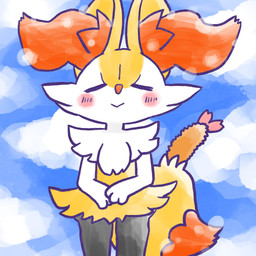 ambiguous_anthro ambiguous_gender anthro biped blush blush_stickers closed_smile cloud digitigrade dipstick_tail eyes_closed food front_view hands_together markings mouth_closed object_in_tail outside shrimp_(food) sky smile solo standing tail tail_markings annyui0611 nintendo pokemon braixen canid generation_6_pokemon mammal pokemon_(species) 1:1 2024 digital_drawing_(artwork) digital_media_(artwork) hi_res japanese_description portrait three-quarter_portrait translated_description
