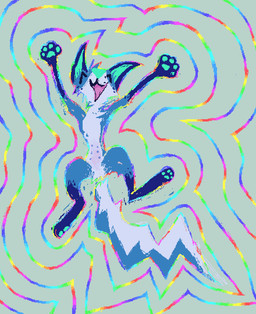 ^_^ blue_body blue_fur daww eyes_closed feral fur happy jumping male multicolored_line_art open_mouth open_smile pawpads rainbow_line_art smile solo teal_nose teal_pawpads demensa emil_(demensa) canid canine canis coyote domestic_dog mammal 2024 animated colored_line_art full-length_portrait portrait