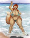 anthro beach big_breasts bikini boat breast_squish breasts bulging_breasts butt butt_from_the_front clothing curvy_figure female gesture hair huge_breasts looking_at_viewer micro_bikini outside potbelly public seaside skimpy_bikini slightly_chubby small_top smile solo squish standing string_bikini swimwear thick_thighs tight_clothing two-piece_swimsuit under_boob undersized_clothing vehicle voluptuous water watercraft waving wide_hips keeltheequine dj50 ginger_(dj50) bird_dog canid canine canis domestic_dog golden_retriever hunting_dog mammal retriever 2021 hi_res