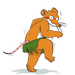 anthro biped blush bodily_fluids male simple_background solo standing sweat white_background puddleofpudo geronimo_stilton_(series) geronimo_stilton mammal mouse murid murine rodent 1:1 2026 hi_res