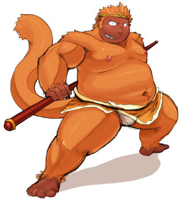 anthro belly clothing humanoid_hands kemono male moobs navel nipples overweight overweight_anthro overweight_male simple_background solo underwear white_background iwano haplorhine mammal monkey primate 2013