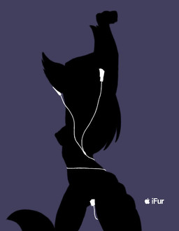 4_fingers anthro breasts earbuds electronics female fingers genitals headphones object_in_pussy object_insertion penetration portable_music_player raised_arm sex_toy silhouette solo tablet_computer vaginal vulva y2k_(graphic_design) furball apple_inc. ipad ipod furball_(character) felid kittysune mammal 2005 digital_media_(artwork)