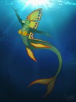 anthro female green_mermare mermaid_tail mermare outline pose sea smile solo split_form water sunny_way friendship_is_magic hasbro my_little_pony equid equine fish horse mammal marine merfolk pony 2022 comic digital_media_(artwork) hi_res pinup