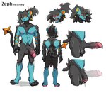 abs anthro balls black_body black_fur black_hair butt ear_piercing foreskin fur genitals glans hair humanoid_genitalia humanoid_penis male nipples penis piercing pink_glans ponytail red_sclera solo caffeinatedzeph nintendo pokemon zeph_(caffeinatedzeph) generation_4_pokemon luxray pokemon_(species) hi_res model_sheet