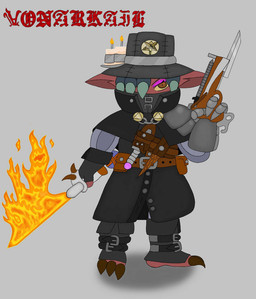 alternate_universe armor battle_ready belt candle claws clothing crossbow crossbow_pistol dagger feet female fire flaming_sword leather leather_armor leather_clothing makeup mature_female melee_weapon overcoat pointy_ears ranged_weapon size_difference solo sword talons toes utility_belt wand weapon witch_hunter vonarkail disney the_owl_house kikimora_(the_owl_house) demon humanoid digital_media_(artwork) portrait signature watermark