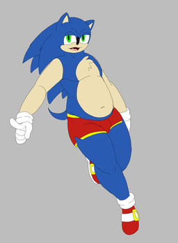 anthro bottomwear bulge chubby_sonic clothing footwear gloves handwear looking_at_viewer male shoes shorts slightly_chubby solo fledgedragonfox sega sonic_the_hedgehog_(series) sonic_the_hedgehog eulipotyphlan hedgehog mammal hi_res