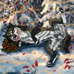 animal_genitalia animal_pussy anus black_body black_fur black_nose black_pawpads black_pussy blue_eyes bodily_fluids candy_cane_in_mouth canine_genitalia canine_pussy christmas_tree female feral front_view fur genital_fluids genitals grey_body grey_fur holidays looking_at_viewer outside pawpads plant presenting presenting_anus presenting_pussy pussy pussy_juice_on_pussy shrub snow solo tree vaginal_fluids white_body white_fur msdeadsoul christmas edith_(shadowflare45) canid canine mammal 1:1 2023 dated hi_res