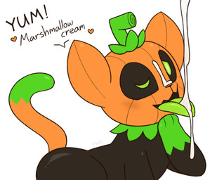 black_body black_skin dialogue dipstick_tail feral food food_fetish food_play for_a_head fruit green_eyes green_tongue heart_symbol male male_feral markings multicolored_body multicolored_skin multicolored_tail plant pumpkin pumpkin_head pupils simple_background solo suggestive suggestive_food tail tail_markings text tongue tongue_out white_background white_pupils youwannaslap pumkat elemental_creature felid flora_fauna food_creature living_fruit mammal object_head 2018 absurd_res digital_media_(artwork) english_text hi_res