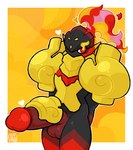 armor balls blush erection fire genitals humanoid_genitalia humanoid_penis male penis red_eyes simple_background slim solo thick_thighs ursa-m1nor nintendo pokemon armarouge elemental_creature elemental_humanoid fire_creature generation_9_pokemon humanoid pokemon_(species) absurd_res hi_res