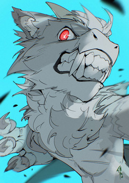 anthro blue_background claws countershade_face countershade_fur countershade_neck countershade_torso countershading cross_pupils fangs finger_claws fingerpads fur furrowed_brow gums head_horn horn inner_ear_fluff light_body light_fur looking_at_viewer male mouth_closed neck_tuft nude nude_anthro nude_male pawpads pupils red_eyes simple_background snarling solo tail teeth tuft white_pupils white_sclera chiayeeee mythology dragon furred_dragon furred_scalie mythological_creature mythological_scalie scalie 2025 digital_drawing_(artwork) digital_media_(artwork) half-length_portrait hi_res portrait signature