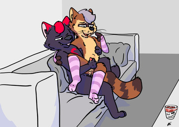 anal anal_penetration animal_genitalia anthro bodily_fluids clothing coach cum duo footwear genital_fluids genitals grey_body handjob knot_root knot_tugging knotting male male/male penetration penile romantic romantic_couple sex sheath simple_background socks tan_body raposanaranja canid canine canis mammal procyonid raccoon wolf absurd_res hi_res
