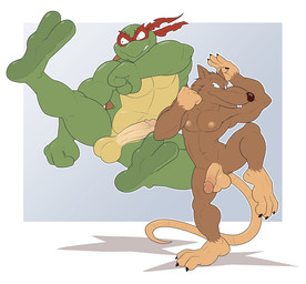 action_pose anthro balls circumcised duo flaccid genitals humanoid_genitalia humanoid_penis male master muscular nipples non-mammal_balls nude penis pose simple_background tan_balls yellow_balls anti_dev teenage_mutant_ninja_turtles teenage_mutant_ninja_turtles_(1987) master_splinter raphael_(tmnt) brown_rat mammal murid murine rat reptile rodent scalie turtle hi_res adopted_(lore) adopted_son_(lore) adoptive_father_(lore)