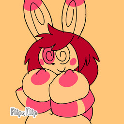 3_fingers anthro big_breasts bouncing_breasts breast_grab breasts brown_hair female fingers fur hair hand_on_breast navel nipples nude nude_anthro nude_female red_body red_fur red_hair red_nipples simple_background smile solo spiral spiral_eyes white_body white_fur yellow_background unfortu-nate game_freak nintendo pokemon kimmy_(unfortu-nate) bear generation_3_pokemon mammal pokemon_(species) spinda 1:1 2023 3rd_party_watermark animated digital_media_(artwork) flipaclip_(artwork) watermark