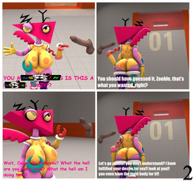 angry big_breasts big_butt bikini breasts brown_penis butt censored_text claws clothing dialogue female for_a_head genitals geometric laboratory legwear looking_at_viewer looking_up looking_up_at_another natural_breasts penis pink_body pink_head purple_clothing purple_legwear purple_stockings solo stockings swimwear talking_to_another text thick_thighs translucent translucent_arm triangle_(shape) two-piece_swimsuit wide_hips wings yelling yelling_at_another yellow_bikini yellow_clothing yellow_eyes yellow_swimwear 5naptrap glitch_productions the_amazing_digital_circus zooble_(tadc) animate_inanimate humanoid living_toy object_head 3d_(artwork) comic comic_sans digital_media_(artwork) hi_res impact_(font) source_filmmaker_(artwork)