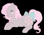 accessory blue_eyes blush female feral fur furgonomics hair heart_eyes heart_symbol hooves pink_hair purple_body purple_fur ribbons smile solo tail tail_accessory tail_ribbon heartshapedfemme hasbro my_little_pony snuzzle_(mlp_g1) equid equine horse mammal alpha_channel