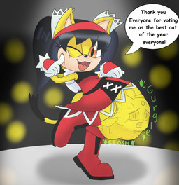 abdominal_bulge accessory anthro black_hair blurred_background boots clothing dress duo face_imprint female footwear fur gloves hair hand_imprint handwear headband imprint looking_at_viewer one_eye_closed open_mouth open_smile orange_eyes pose red_boots red_clothing red_dress red_footwear red_headband rumbling_stomach shoes smile unwilling_prey vore white_clothing white_gloves white_handwear wink winking_at_viewer yellow_body yellow_fur xcosmicfetishx sega sonic_the_fighters sonic_the_hedgehog_(series) blaze_the_cat honey_the_cat domestic_cat felid feline felis mammal 2023