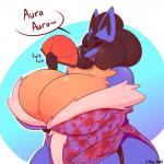 anthro ara_ara asian_clothing big_breasts breasts cleavage clothed clothing curvy_figure east_asian_clothing female huge_breasts humor japanese_clothing kimono mature_anthro mature_female off_shoulder pokemorph pun simple_background solo voluptuous wide_hips cracker_(artist) nintendo pokemon cobalt_(cracker) generation_4_pokemon lucario pokemon_(species) 1:1 digital_media_(artwork) hi_res